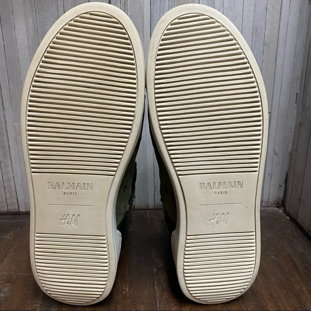 Balmain Paris H&M Combat Ankle Leather Boots Sz 9 - Picture 10 of 11